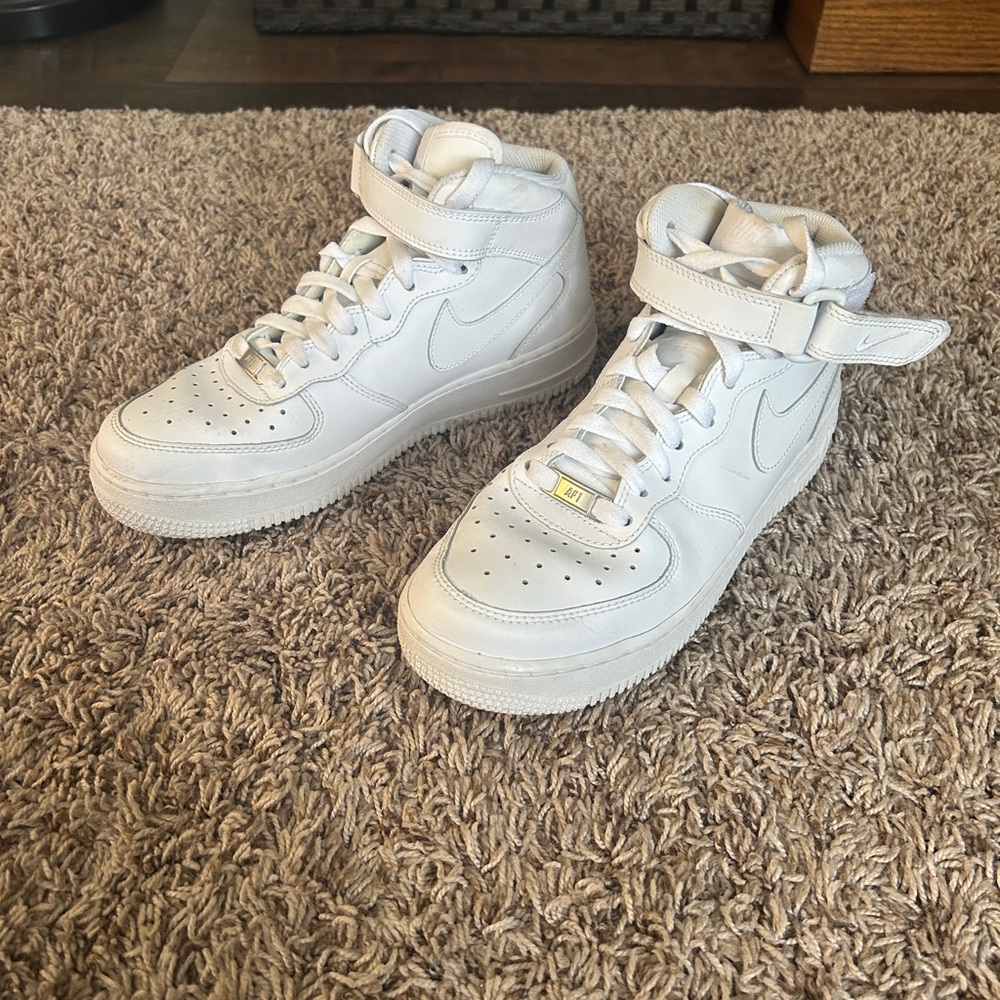 Nike All-White High-Top Sneakers